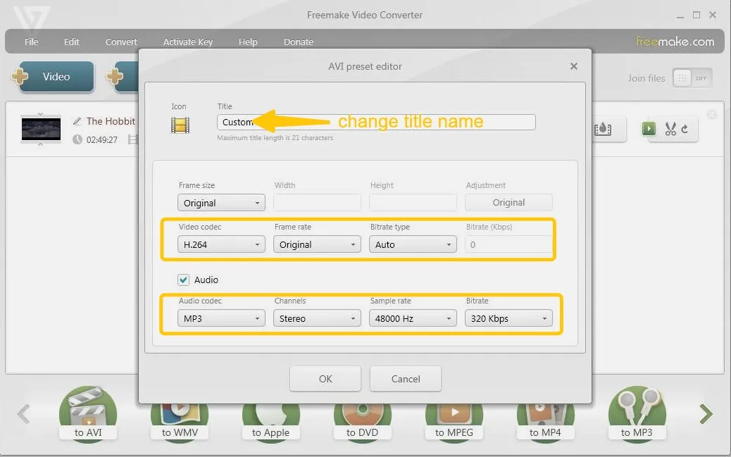 Select MP4 profile and edit the video
