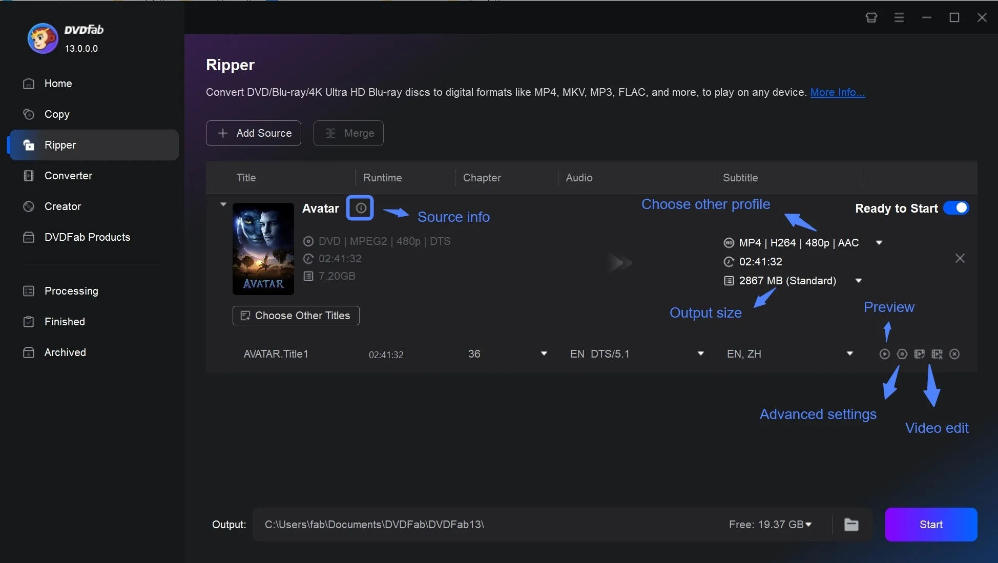 Customize Audios, Subtitles, and HDR Settings in DVDFab UHD Ripper