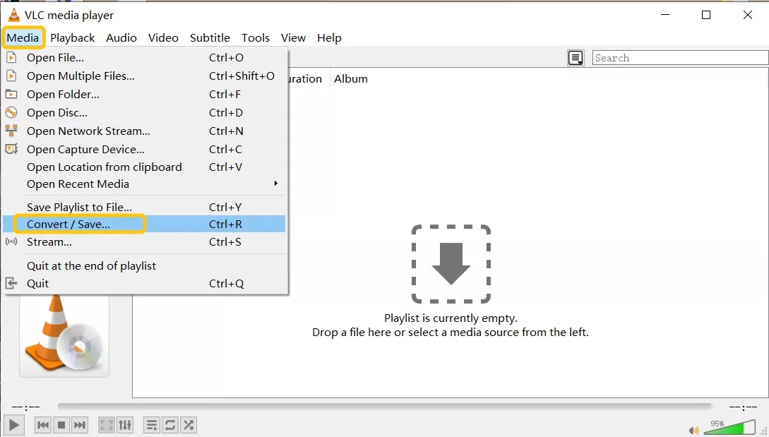 Launch VLC media player