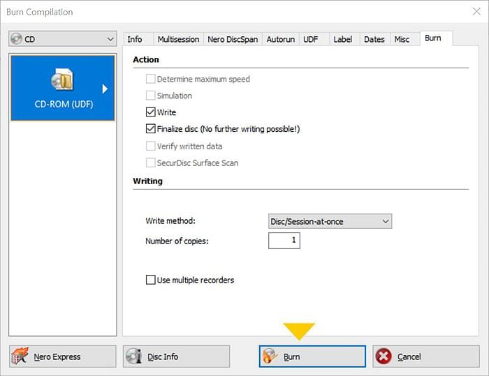 :Burn ISO to CD Windows 10: