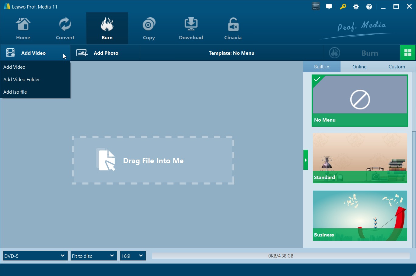 How to Create DVD from MP4 with Leawo DVD Creator