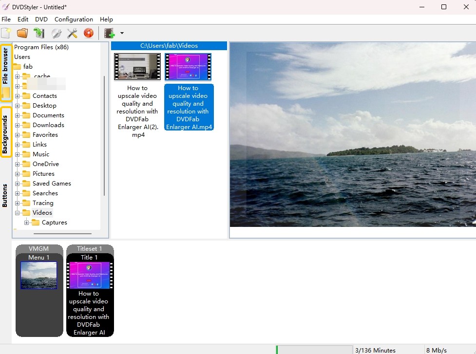 DVD Styler: Step 2: Add MP4 Video Titles