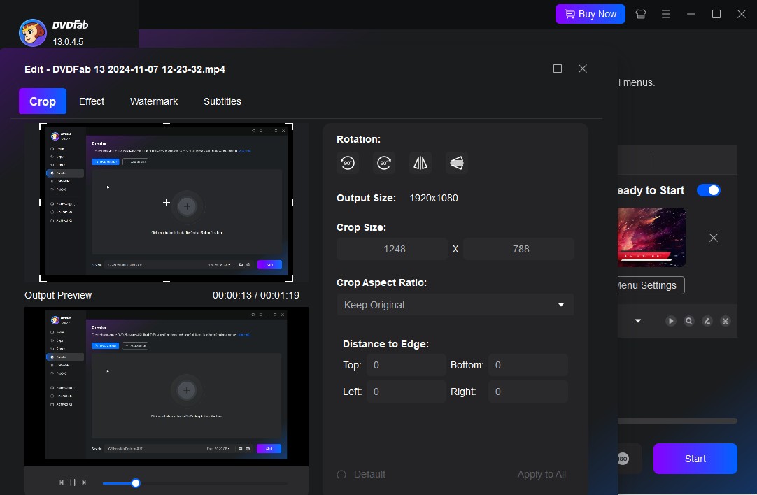 DVDFab DVD Creator: Step 2: Customize You Own DVD and Make DVD Menu