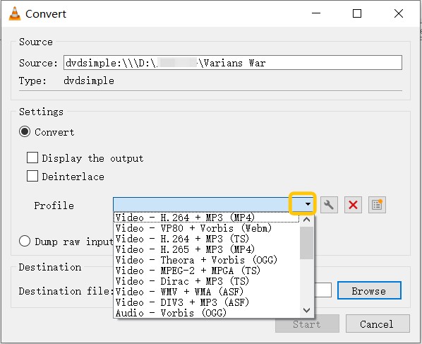 Stpes to digitize DVDs using VLC Media Player