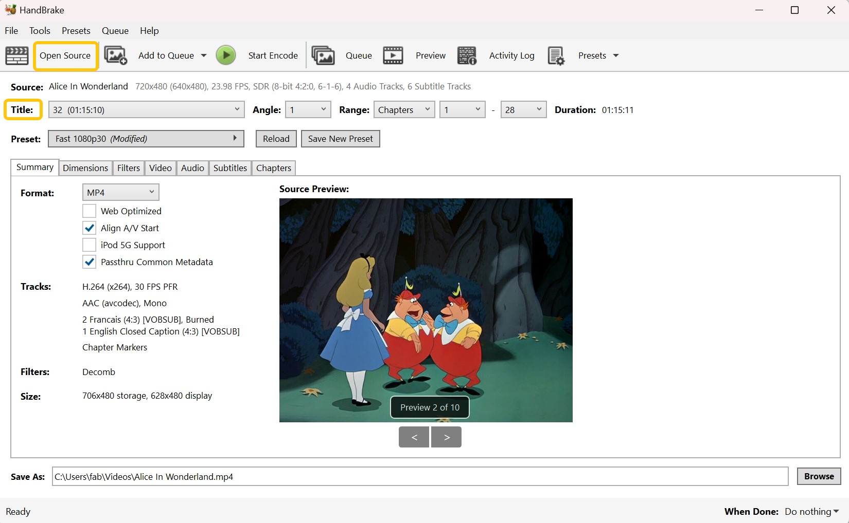 Steps to Rip DVD with Subtitles via HandBrake