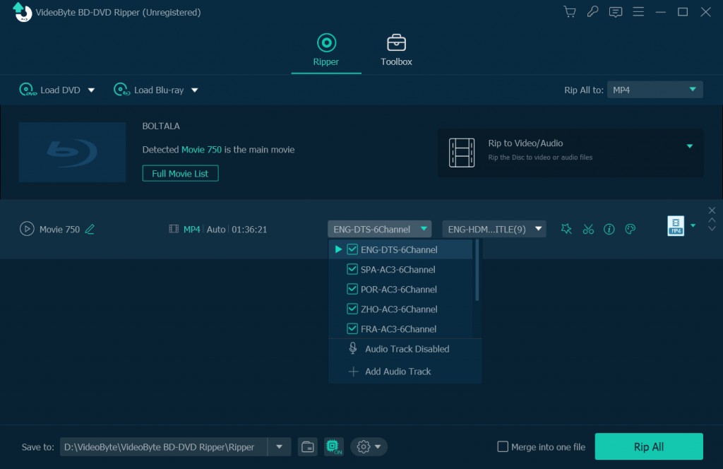 How to Rip Blu-ray to MP4 using VideoByte BD-DVD Ripper