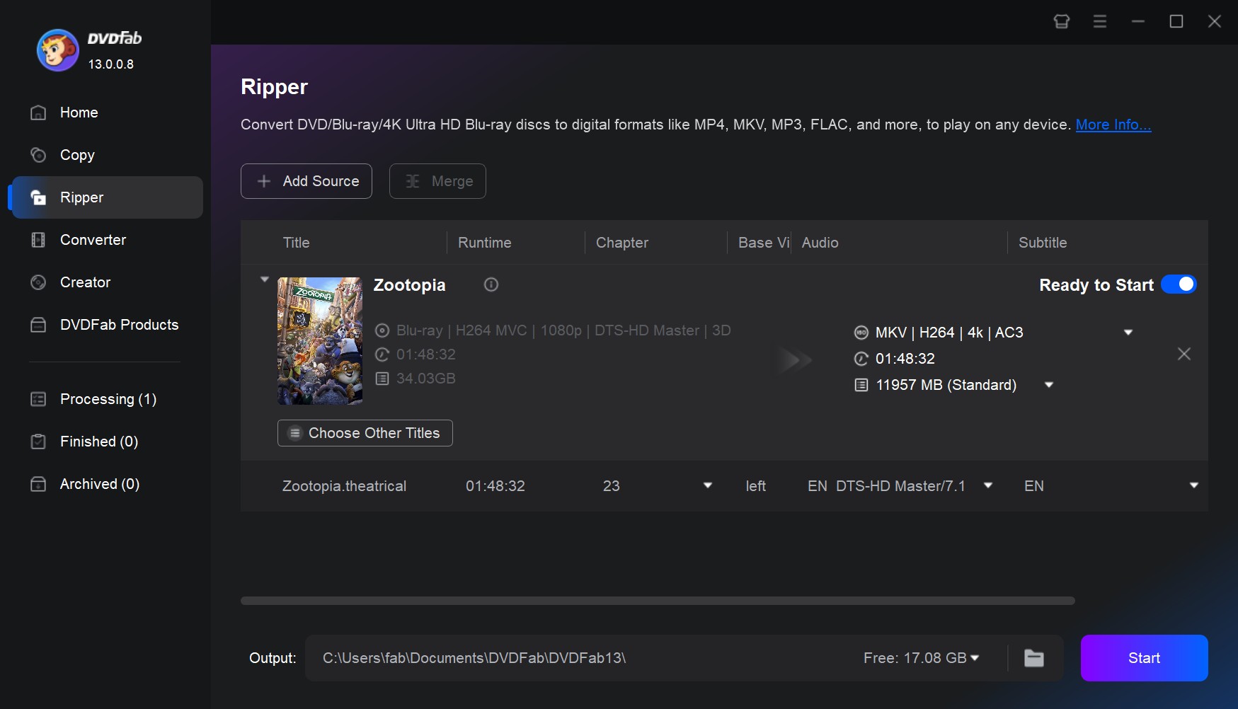 Ripping 3D Blu-rays with DVDFab